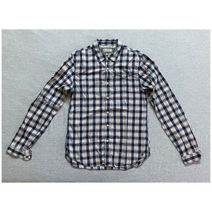 Men's Scotch & Soda Blue & Gray Casual Button-Up Shirt, size Medium